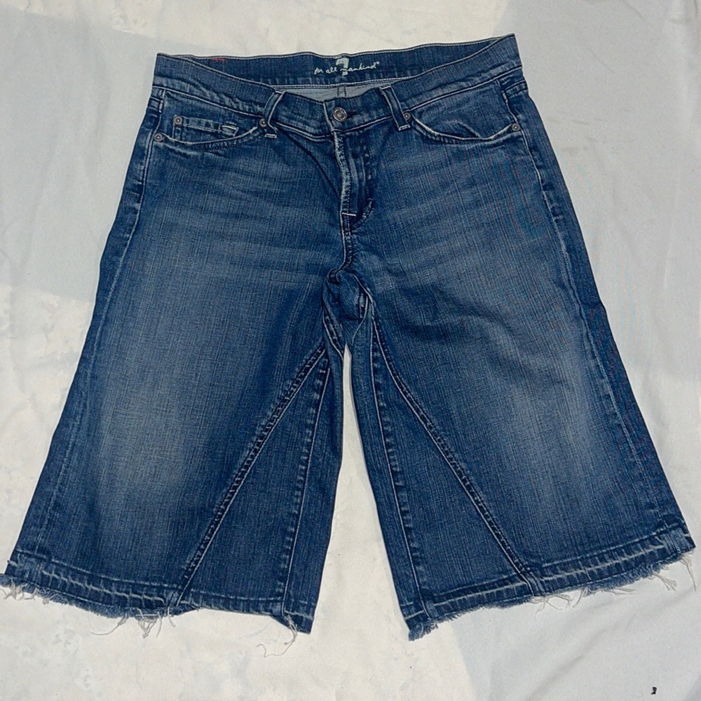 Euc  7 for All Mankind Dojo Cropped Wide Leg Shorts 30